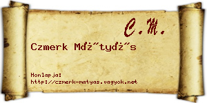 Czmerk Mátyás névjegykártya